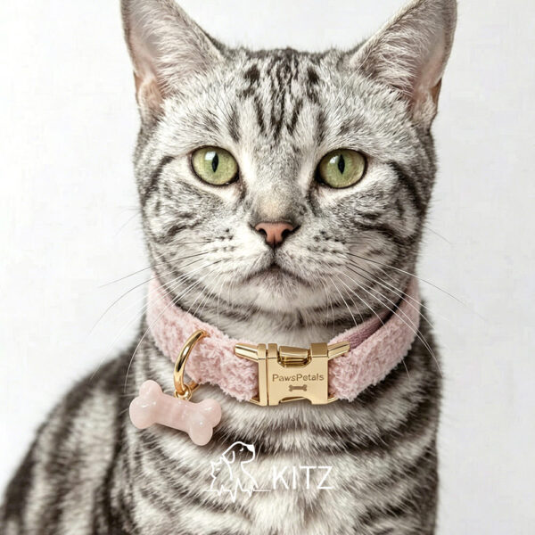 猫-粉-1 Crystal Pet Necklaces