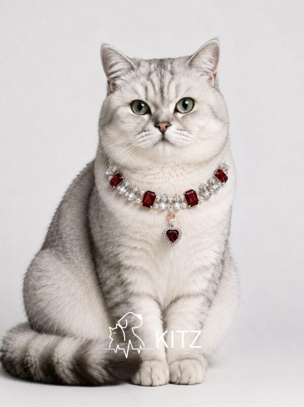 红 Crystal Pet Necklaces