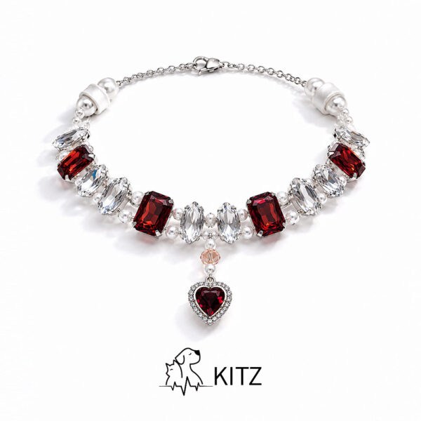 红色主图-1 Crystal Pet Necklaces