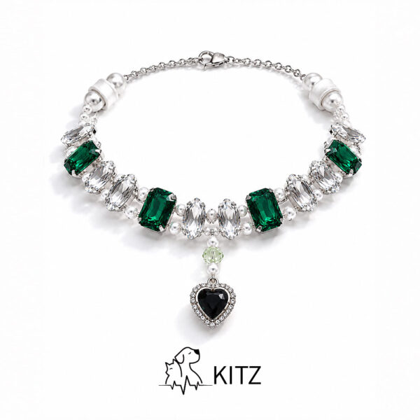 绿色主图-1 Crystal Pet Necklaces