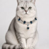 蓝 Crystal Pet Necklaces