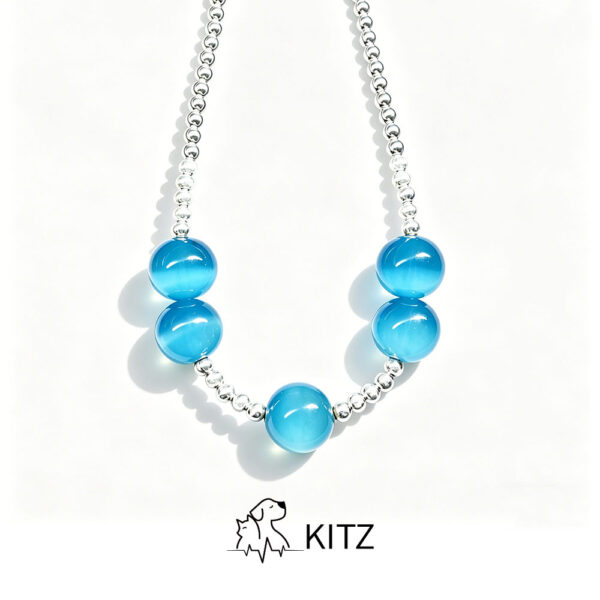 蓝色 Cat Eye Pet Necklace