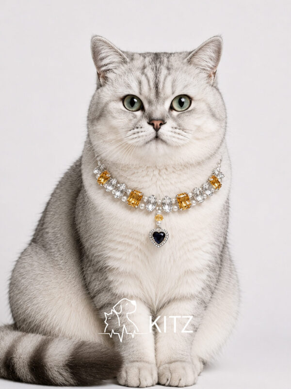 黄 Crystal Pet Necklaces