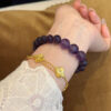 Amethyst Bracelet with 10mm Natural Crystal Beads