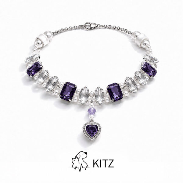 紫色主图-1 Crystal Pet Necklaces