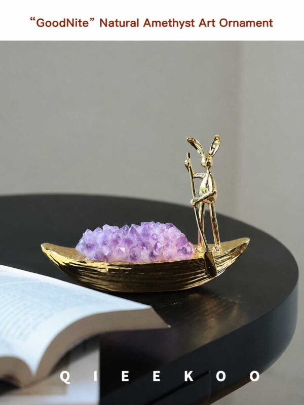 Natural Amethyst Rabbit Ornament