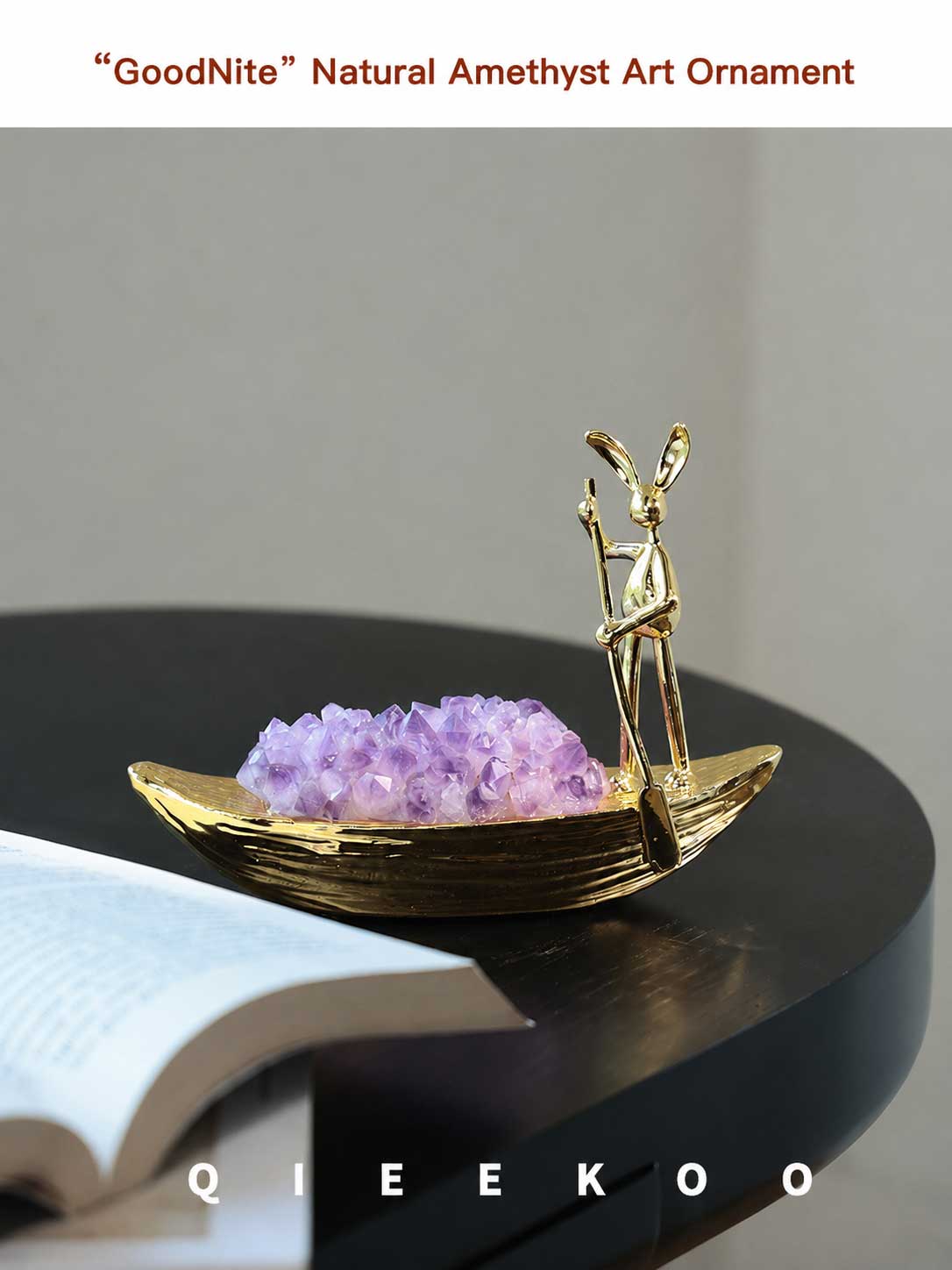 Natural Amethyst Rabbit Ornament