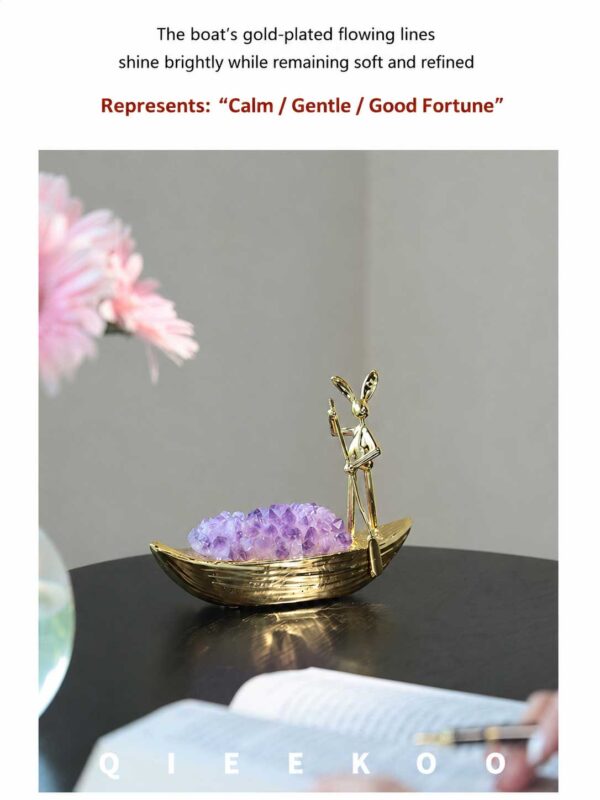 Natural Amethyst Rabbit Ornament