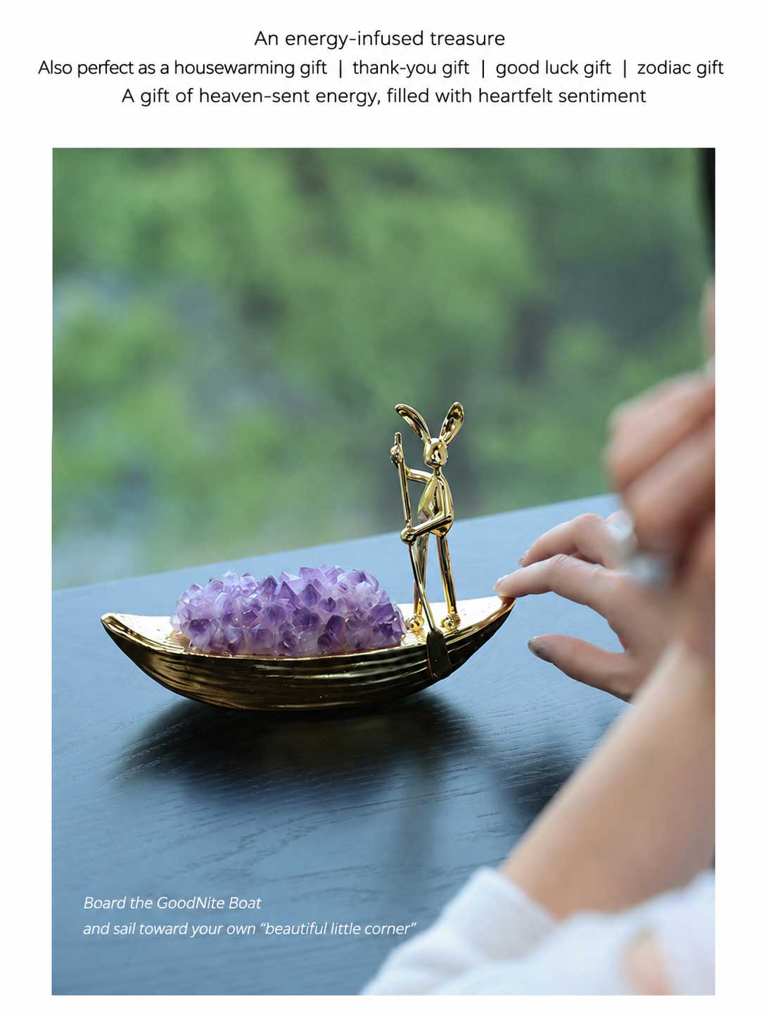 Natural Amethyst Rabbit Ornament