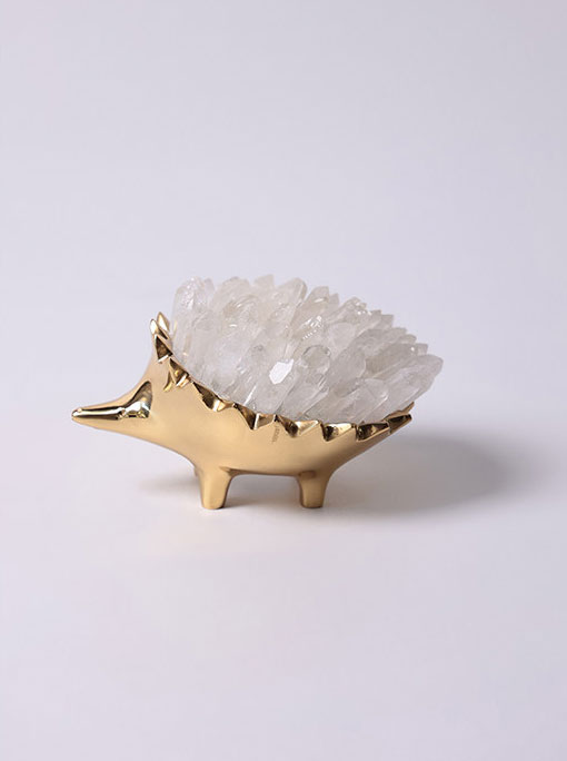 vBrass Natural Crystal Hedgehog Ornament