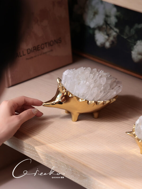 主图-04 Brass Natural Crystal Hedgehog Ornament