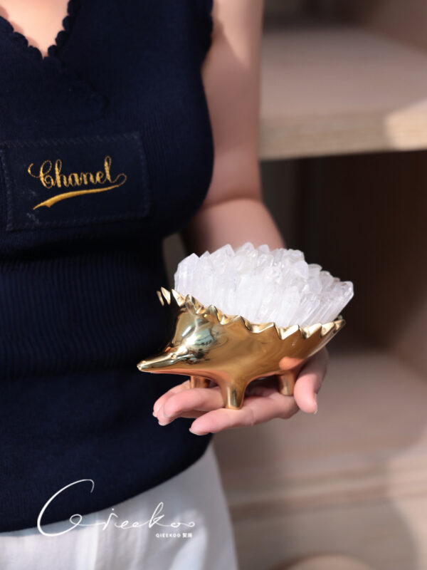 主图-05 Brass Natural Crystal Hedgehog Ornament