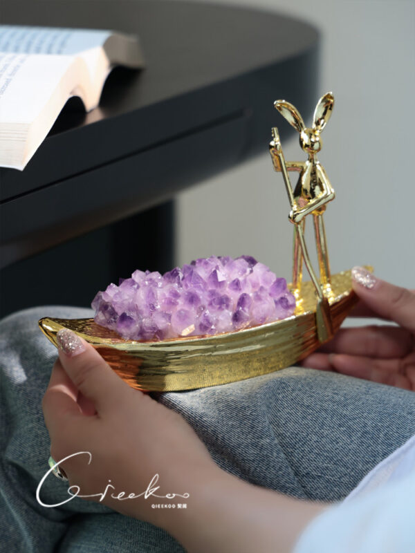 Natural Amethyst Rabbit Ornament