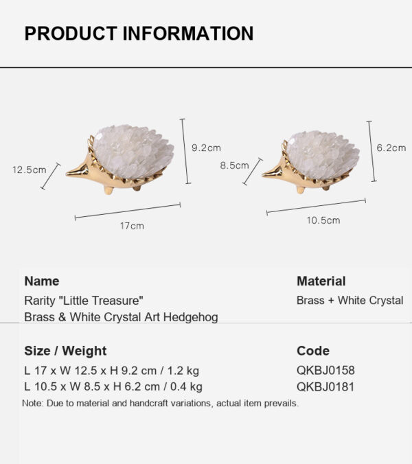 详情-05-英文版 Brass Natural Crystal Hedgehog Ornament