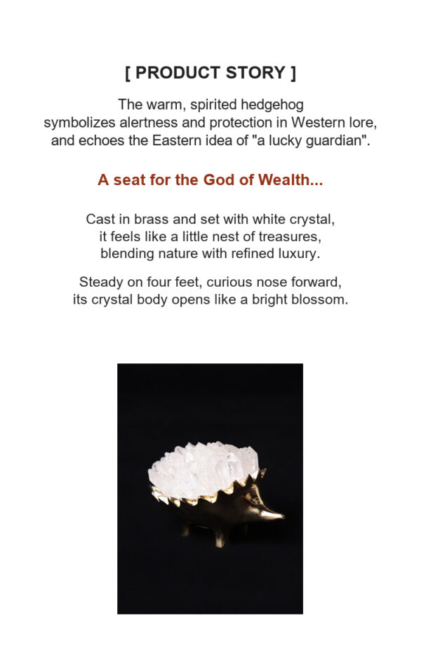 详情-06-英文版 Brass Natural Crystal Hedgehog Ornament