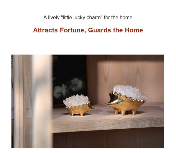 详情-07-英文版 Brass Natural Crystal Hedgehog Ornament