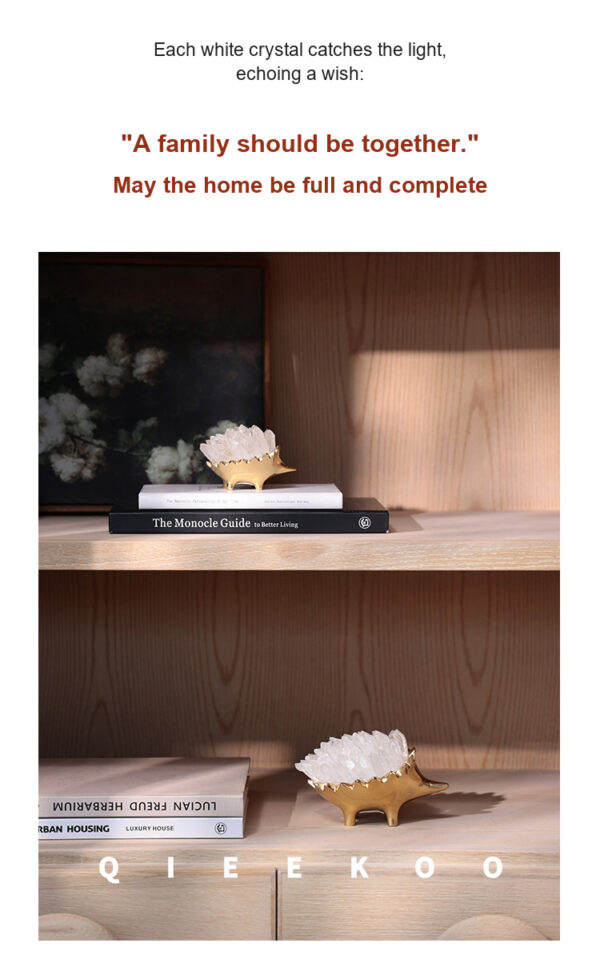 详情-10-英文版 Brass Natural Crystal Hedgehog Ornament
