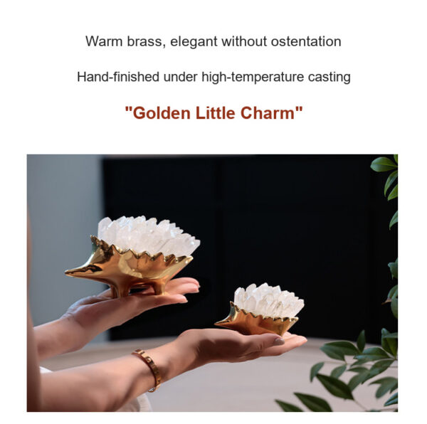 详情-21-英文版 Brass Natural Crystal Hedgehog Ornament